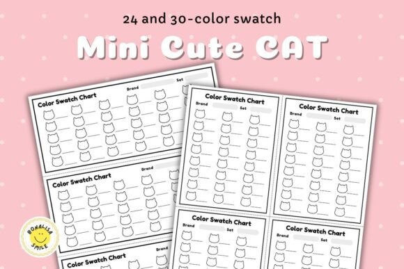 Keep Your Colors Organized with Cute Cat Color Swatch Chart Cards