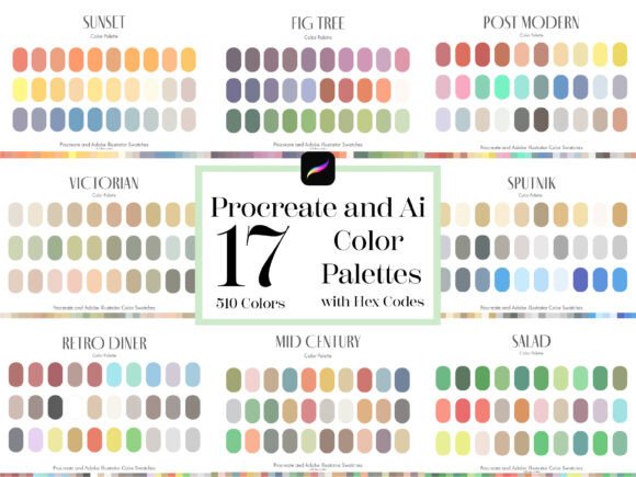Unlock Vibrant Design: 17 Procreate & Illustrator Color Palettes
